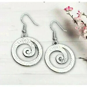 Spiral earrings dangle bohemian jewelry for women swirl charm